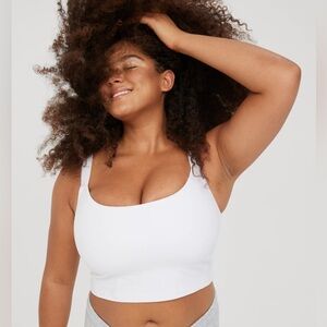 NWT OFFLINE By Aerie The Hugger Longline Sports Bra — white — L